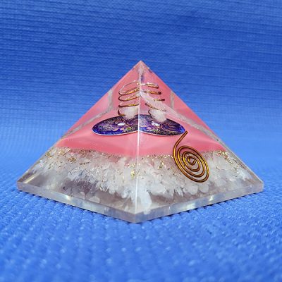 Rose Quartz And White Quartz Pyramid