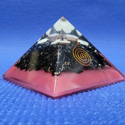 Gomathi Chakra Black Tourmaline With Rose Quartz Pyramid